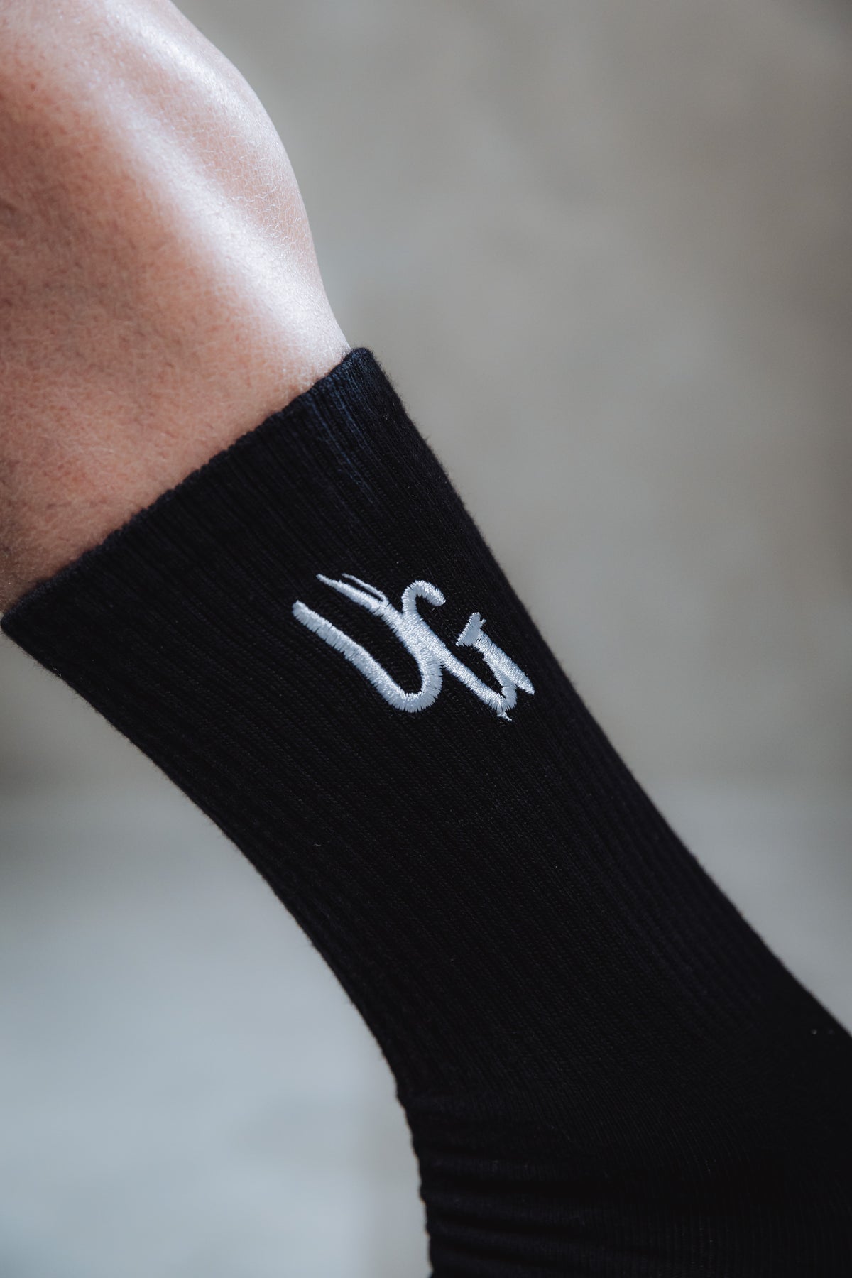 Black UG Logo Mid Socks