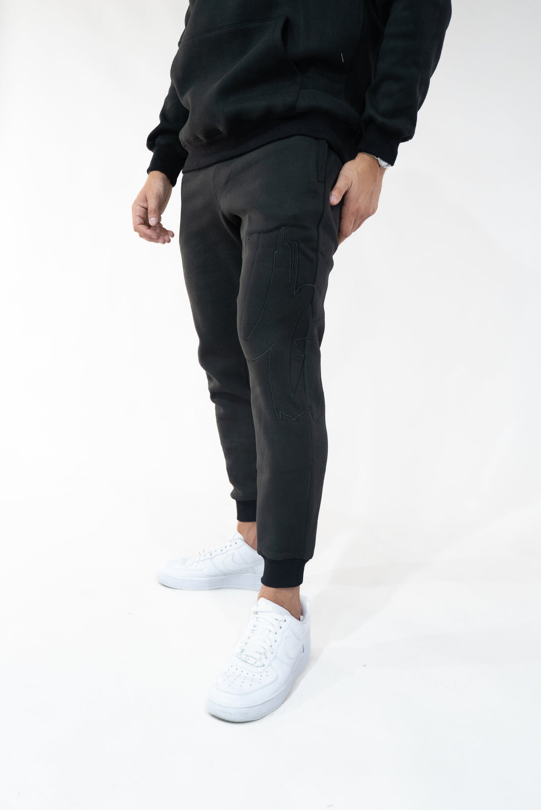 Black Trackpants " Moving In Silence " Collection