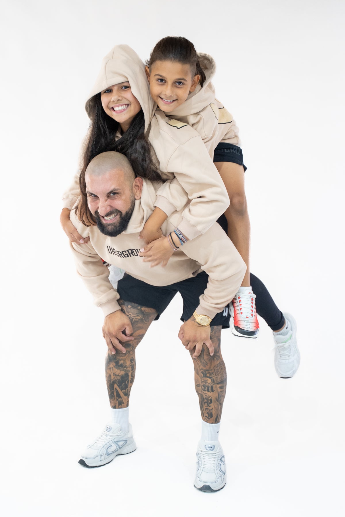 Kids Tan/Black " Moving In Silence " hoodie
