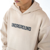 Kids Tan/Black " Moving In Silence " hoodie