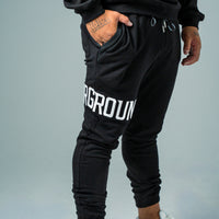 Black 3D Embroidered Trackpants
