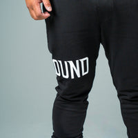 Black 3D Embroidered Trackpants