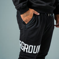 Black 3D Embroidered Trackpants