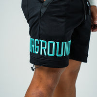 EMPIRE SHORTS- (BLACK/TIFFANY)