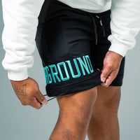 EMPIRE SHORTS- (BLACK/TIFFANY)