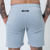 Powder Blue Double Print Cotton Shorts