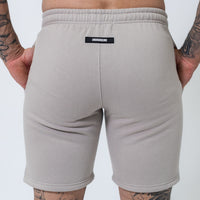 Taupe Double Print Cotton Shorts