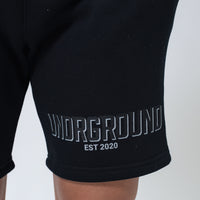 Black Double Print Cotton Shorts