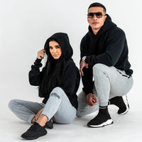 Black Embossed Hoodie