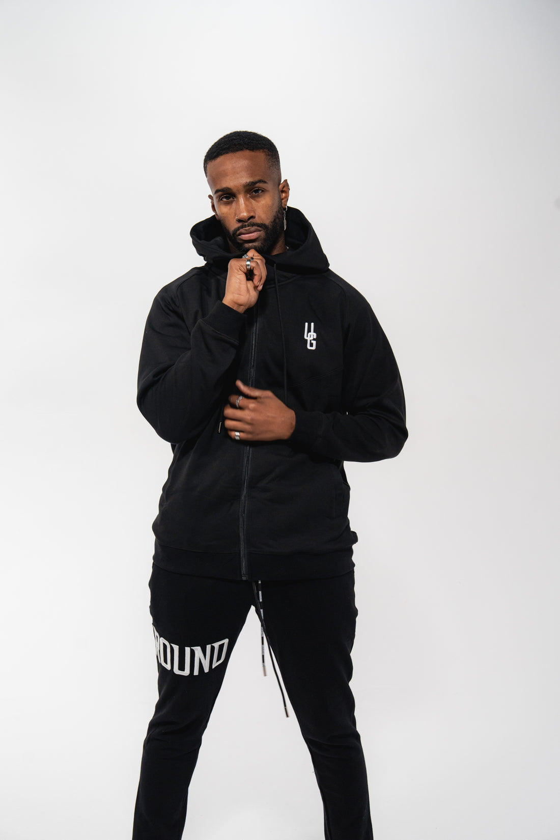 3D Embroidered Zip Up Hoodie