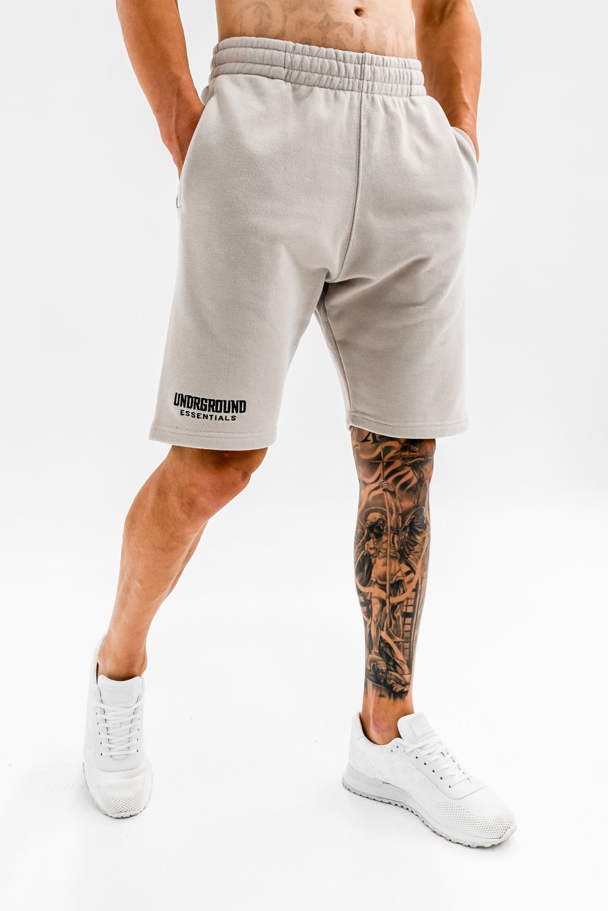 Cotton Shorts x Taupe/Black
