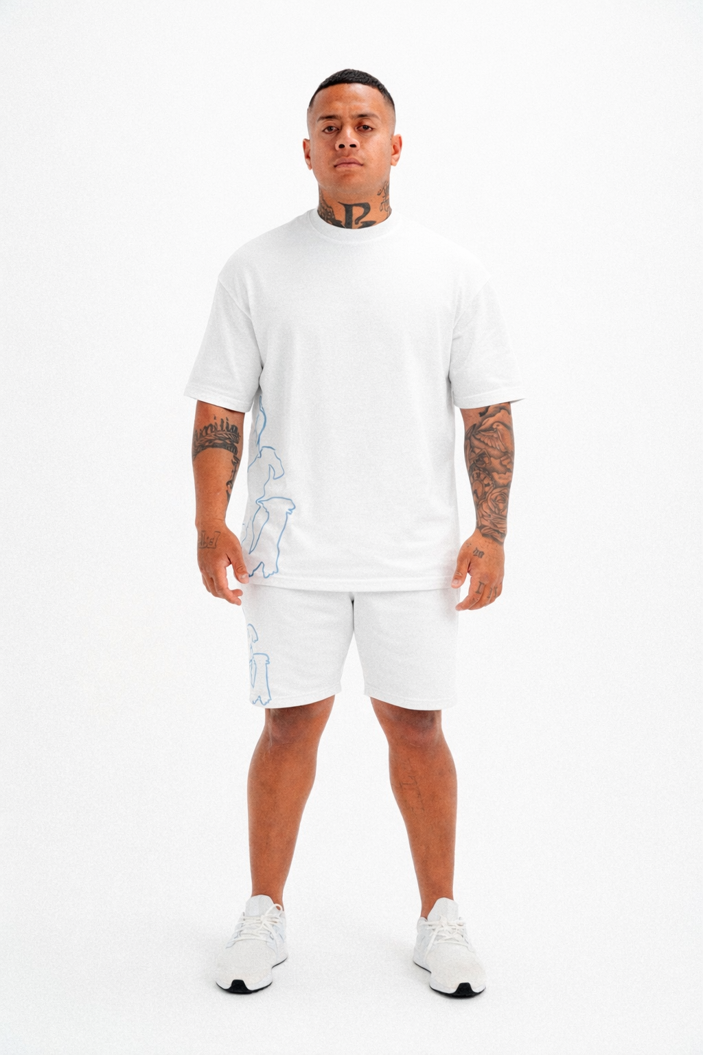 CODE OF SILENCE TEE - WHITE/CLOUD NINE BLUE