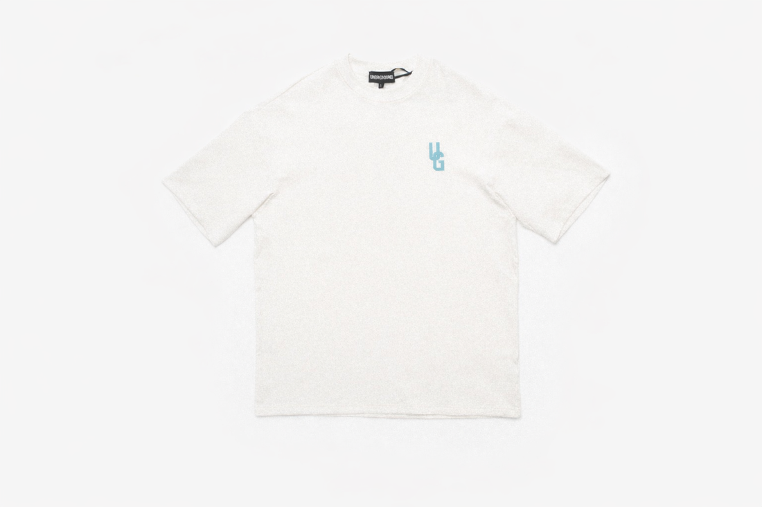 THE ORIGIN TEE- WHITE/CLOUD NINE BLUE