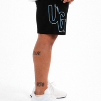 CODE OF SILENCE SHORTS- BLAKC/CLOUD NINE BLUE