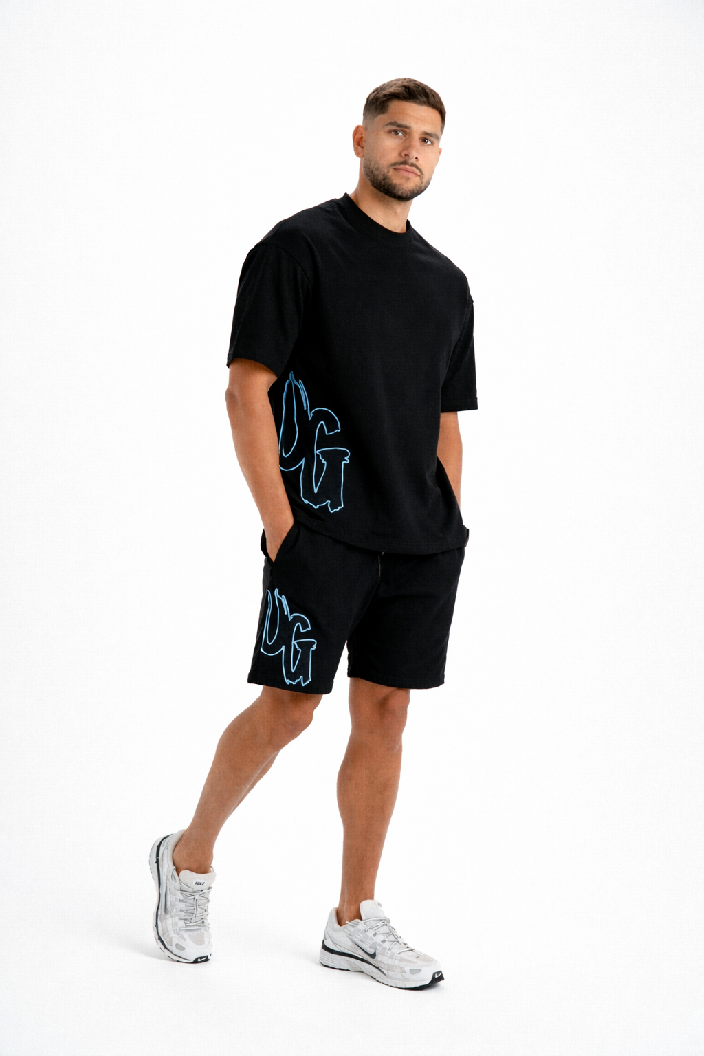 CODE OF SILENCE TEE - BLACK/CLOUD NINE BLUE