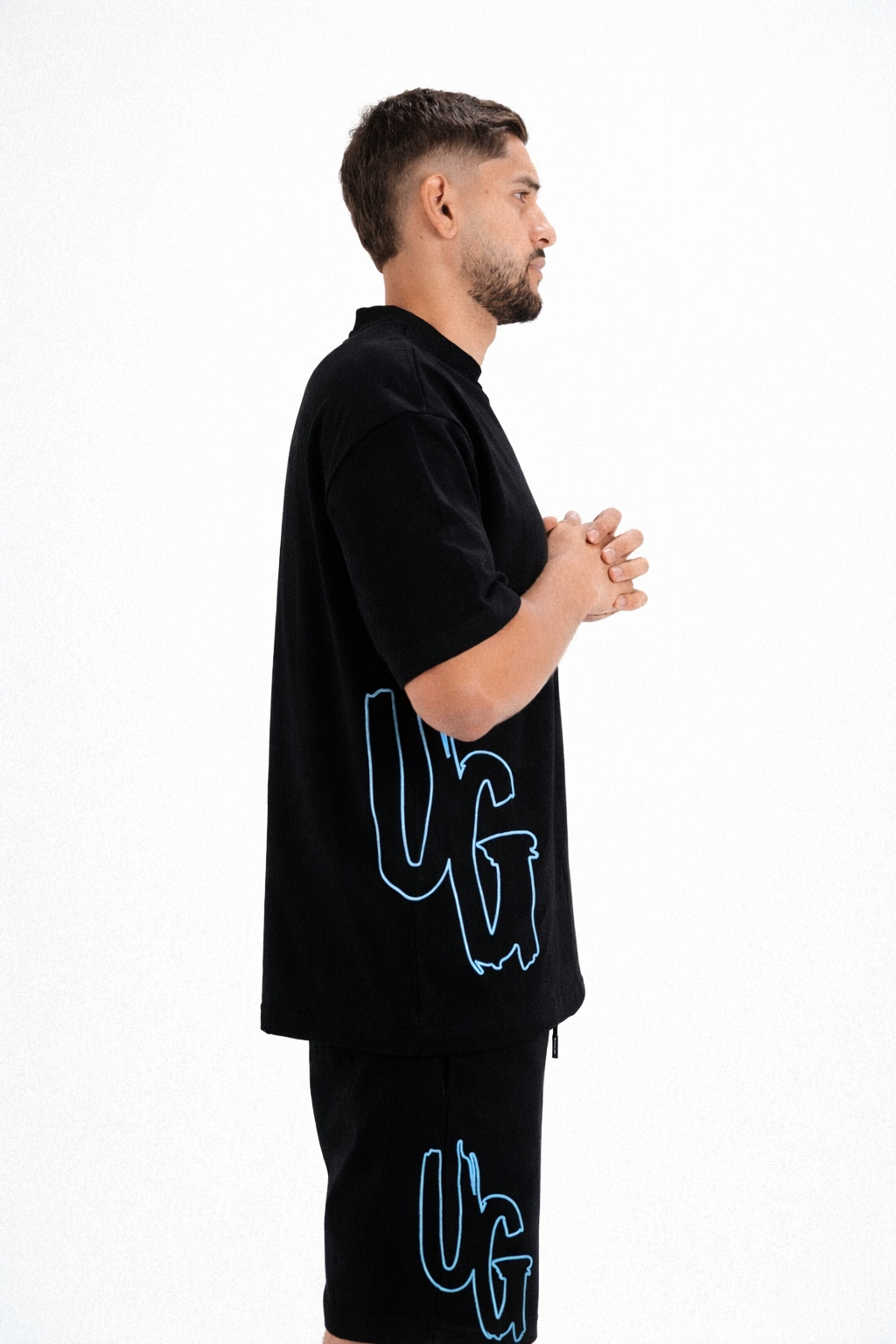 CODE OF SILENCE TEE - BLACK/CLOUD NINE BLUE