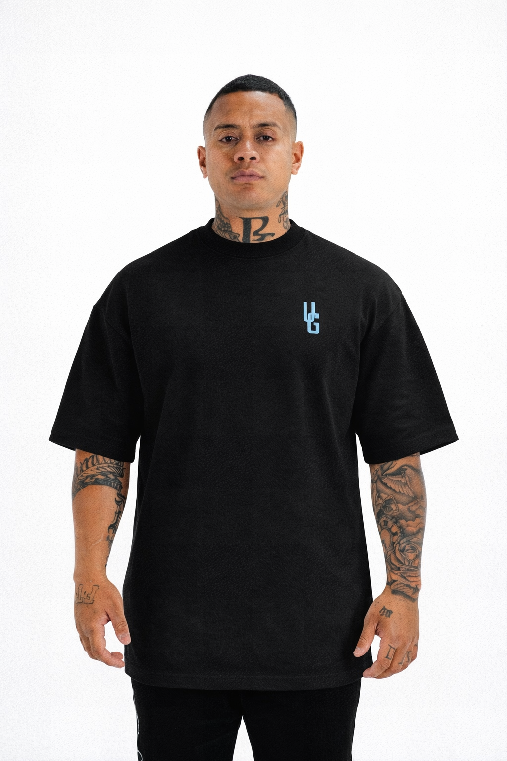 ORIGIN TEE BLACK/CLOUD NINE BLUE