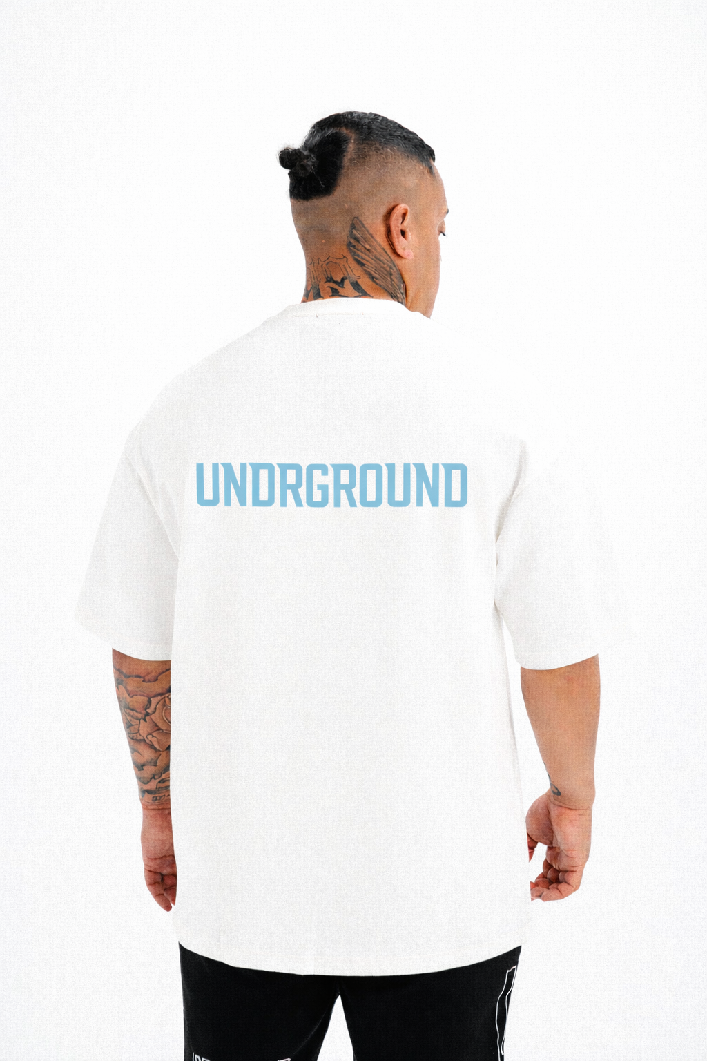 THE ORIGIN TEE- WHITE/CLOUD NINE BLUE