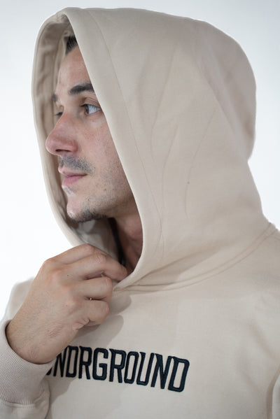 Tan/Black Hoddie " Moving In Silence " Collection