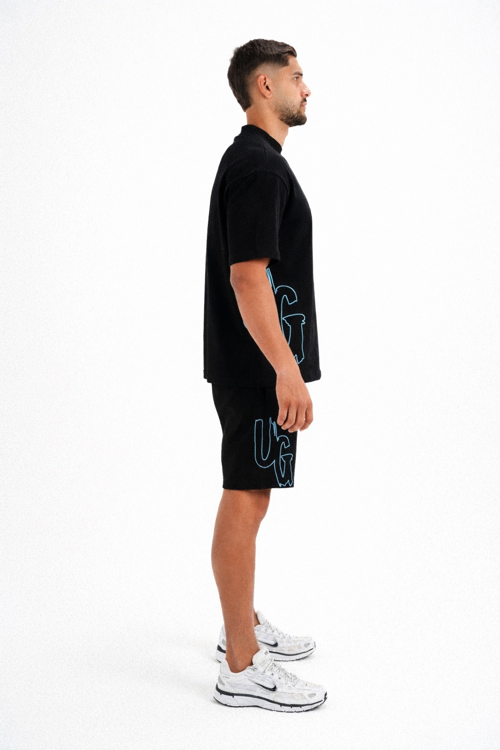 CODE OF SILENCE TEE - BLACK/CLOUD NINE BLUE