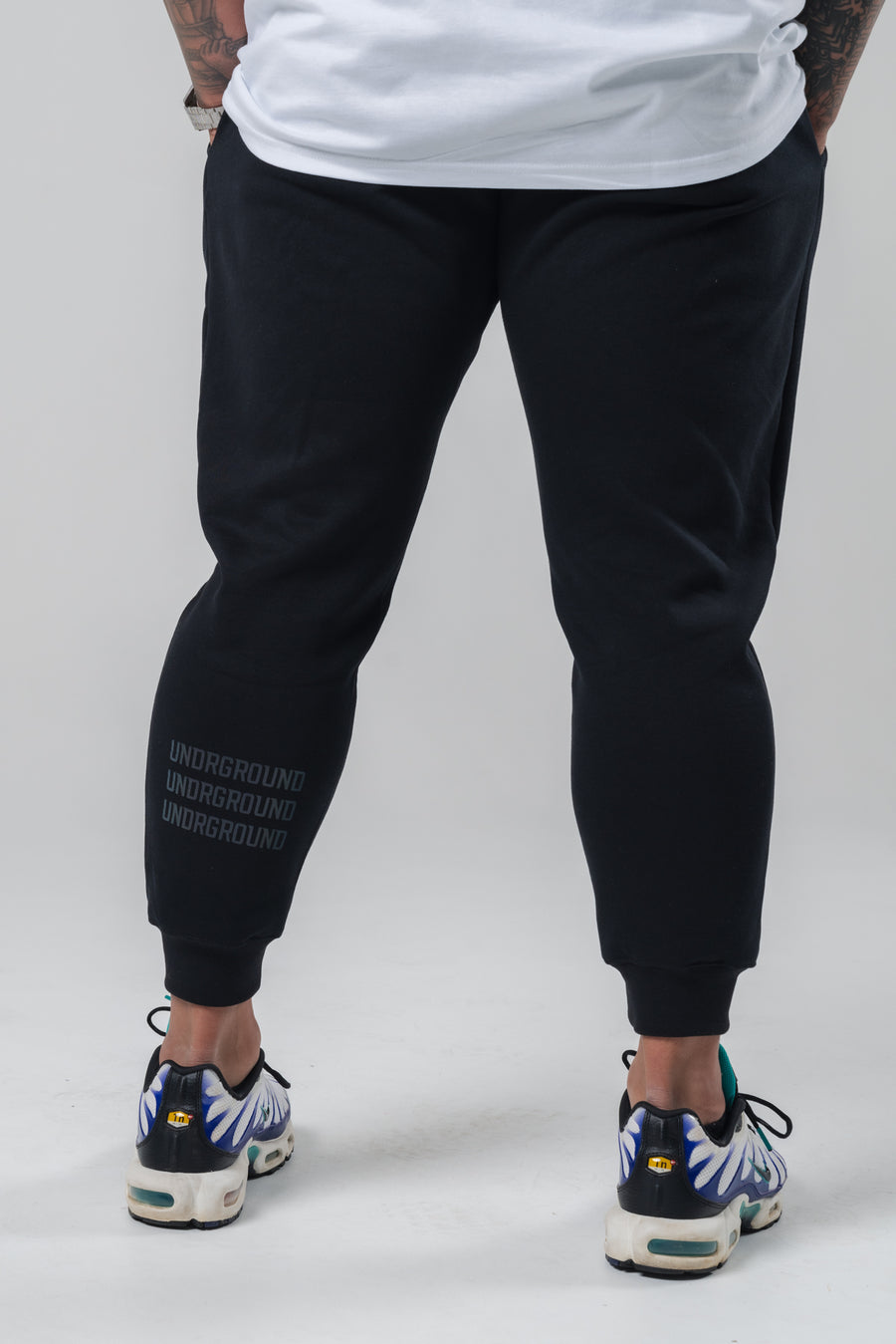 Reflective Black Tapered Joggers