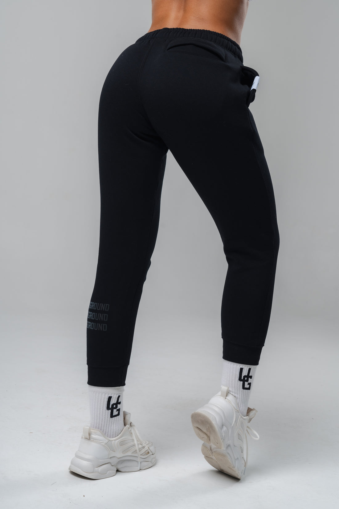 Reflective Black Tapered Joggers