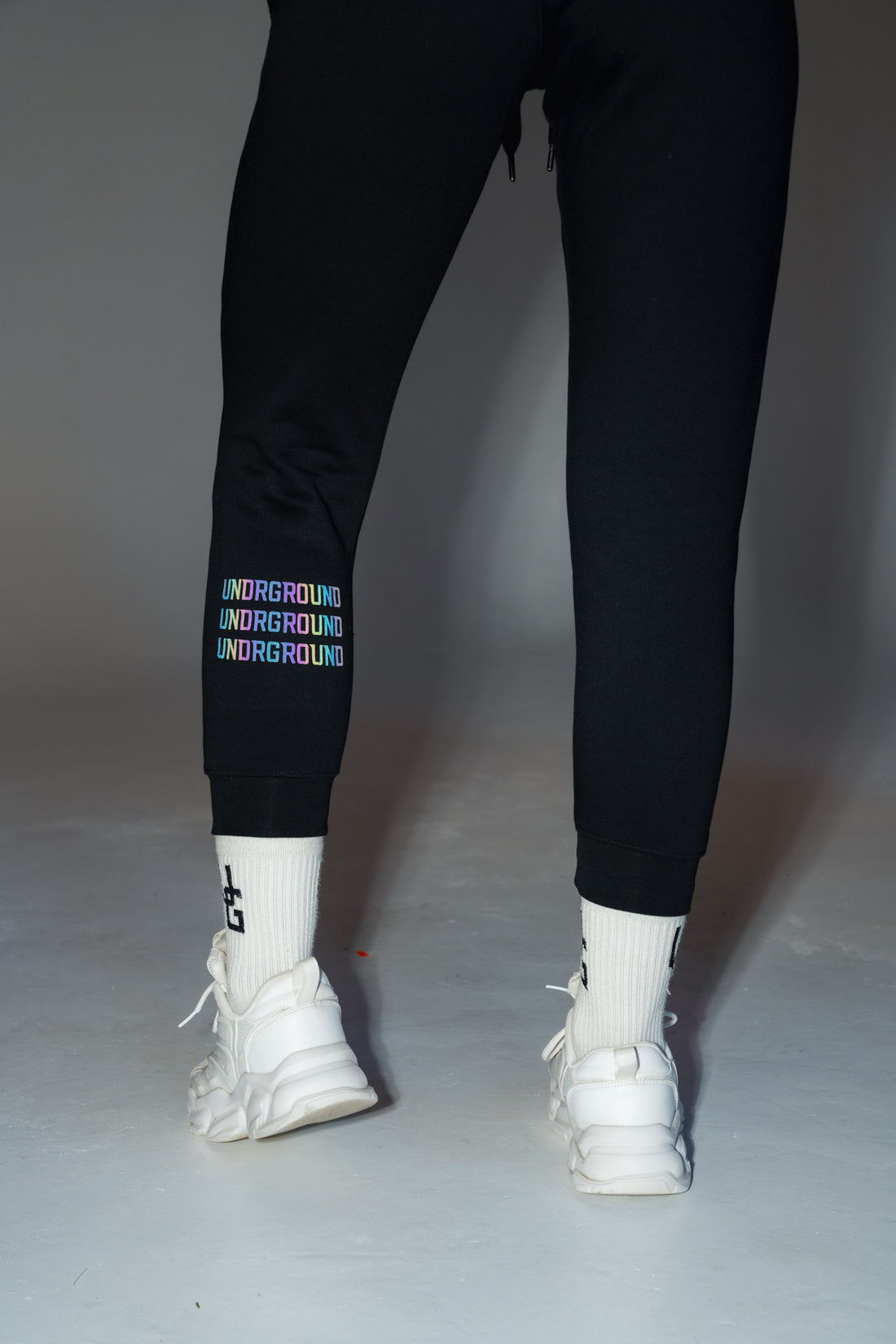 Reflective Black Tapered Joggers