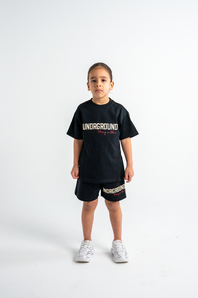 KIDS MOVING IN SILENCE SHORTS x BLK/WHT