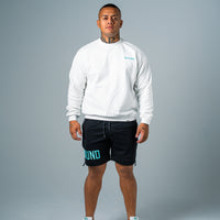 RELAXED FIT CREW (WHITE/TIFFANY)