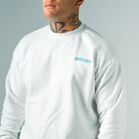 RELAXED FIT CREW (WHITE/TIFFANY)