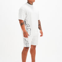 OMERTA - WHITE MARL SHORTS