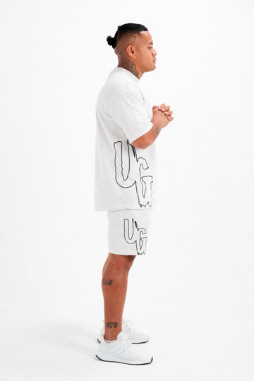 OMERTA TEE - WHITE MARL