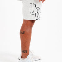 OMERTA - WHITE MARL SHORTS