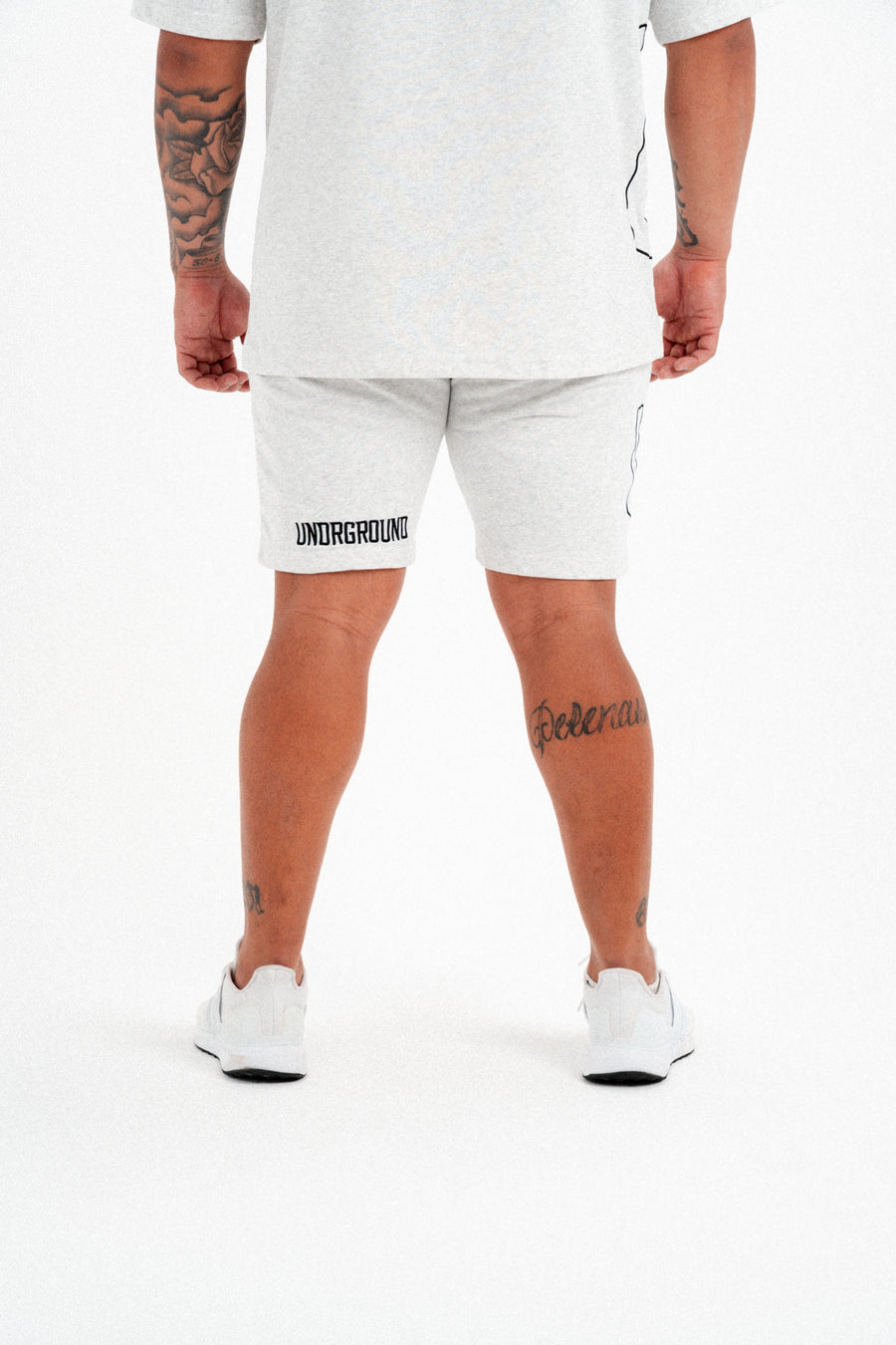 OMERTA - WHITE MARL SHORTS