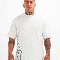 OMERTA TEE - WHITE MARL