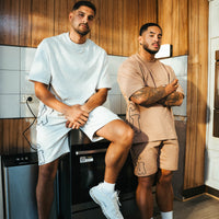 OMERTA - WHITE MARL SHORTS