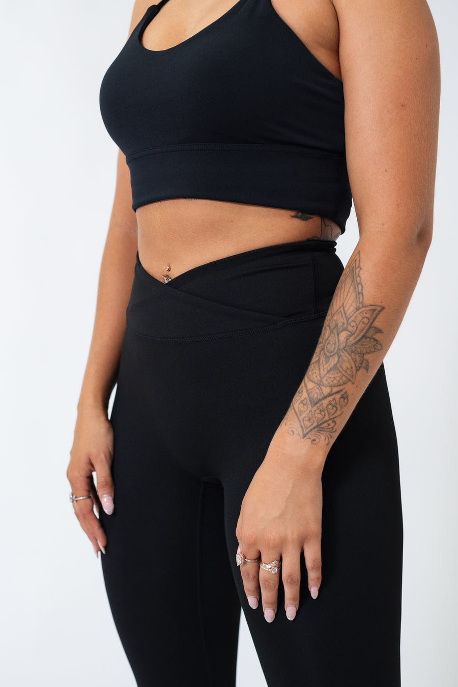 Jet Black V Waist Leggings