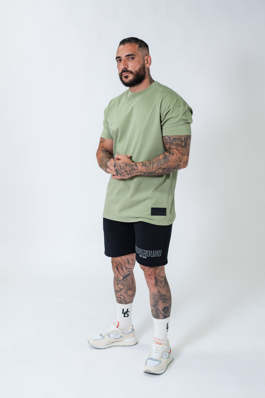 Khaki Oversized Box Fit Tee