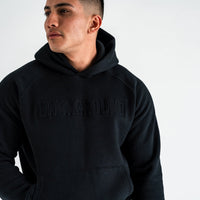 Black Embossed Hoodie