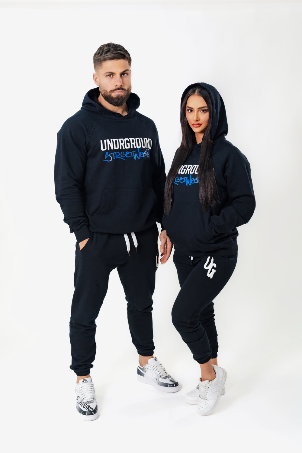 Black Puff Print Joggers