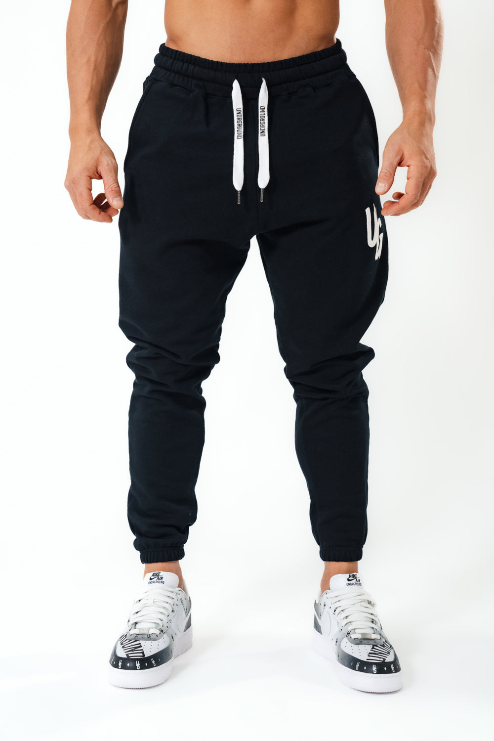 Black Puff Print Joggers