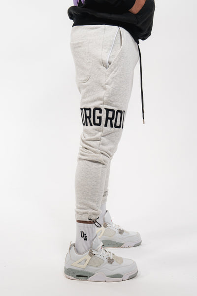 Grey 3D Embroidered Trackpants