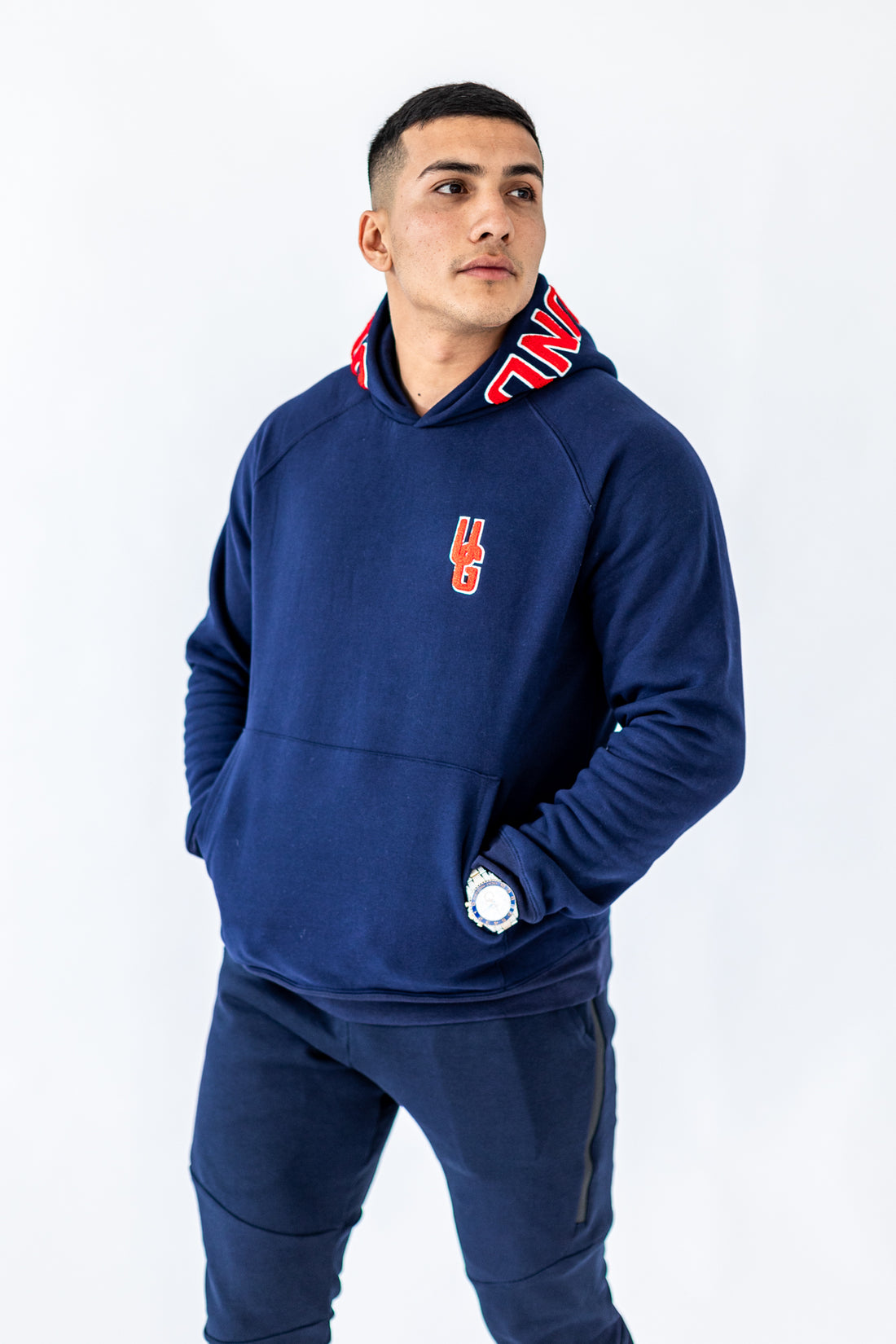 Navy x Red Hoodie