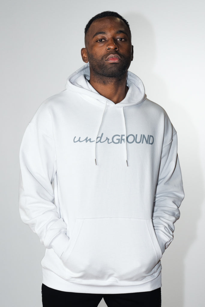 Loose Fit Hoodie White/Grey