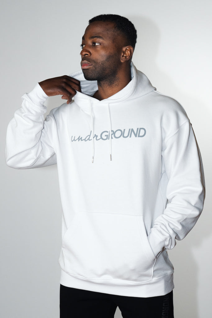 Loose Fit Hoodie White/Grey