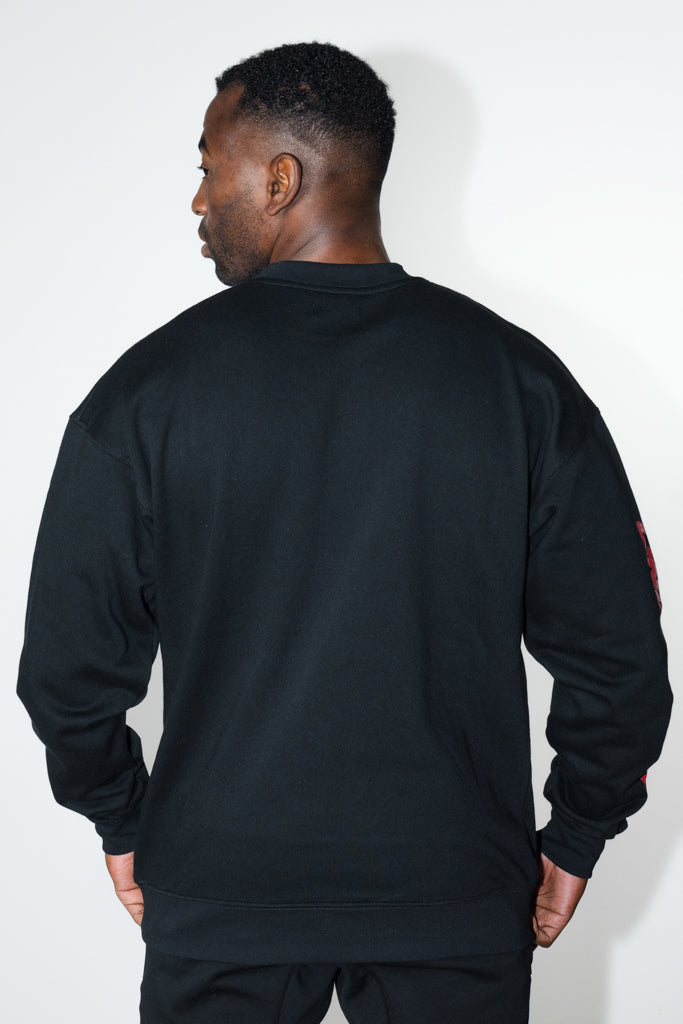 Crew Neck Jumper Black/Red