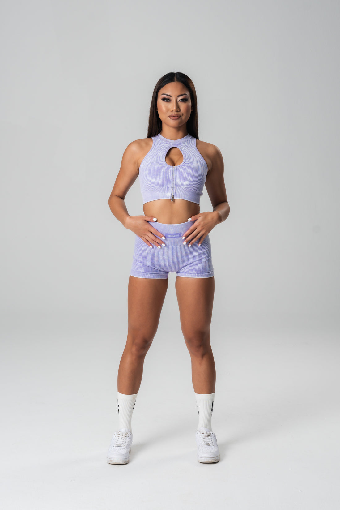 Lilac Ribbed Shorts