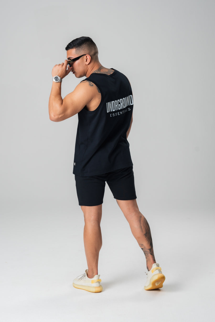 Mens Cotton Singlet Black