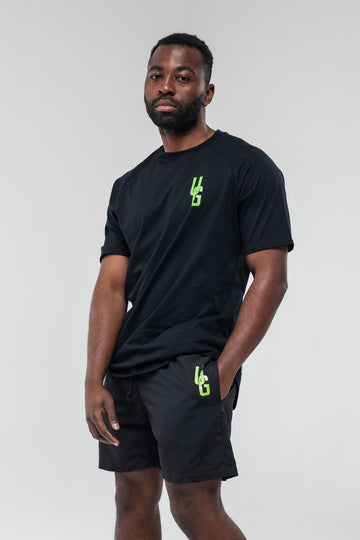 Curved Tee Green Logo x Black