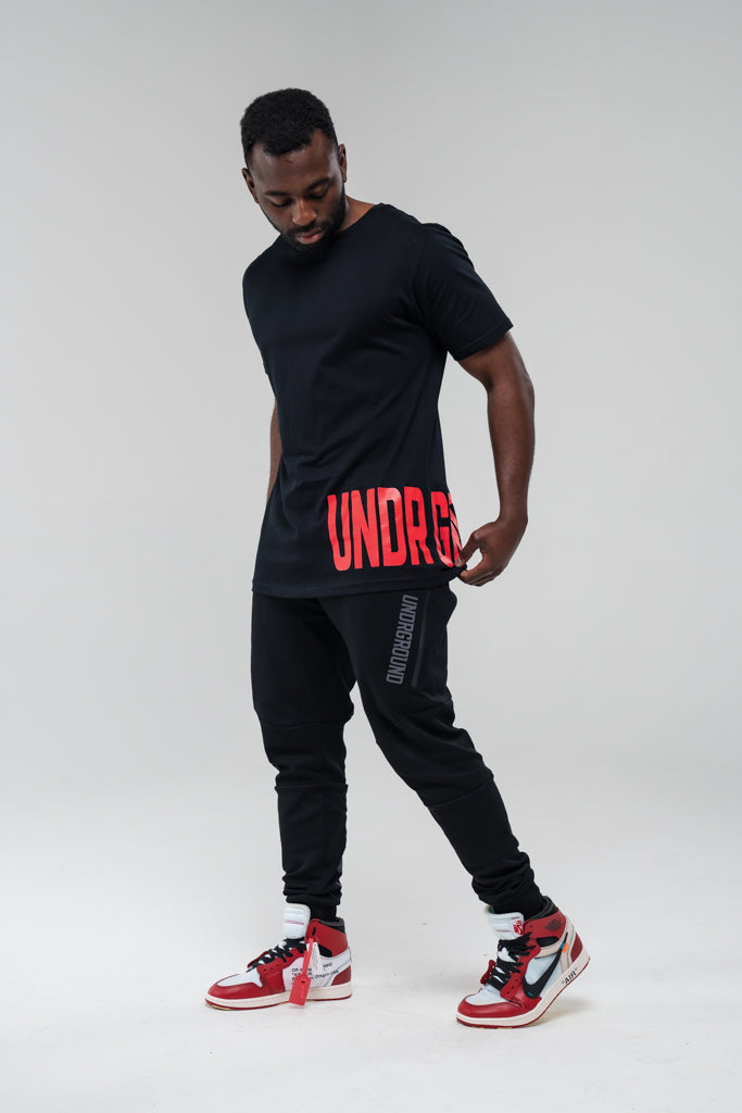 Straight Tee x Black/Red